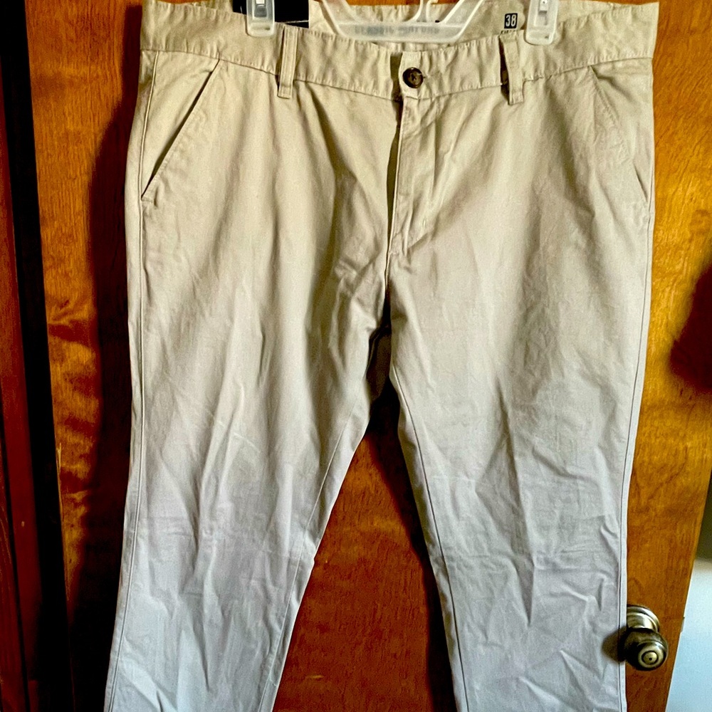 Tapered fit khakis